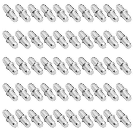 50 stycken Mini Hyllstift Fast Bord Hylla Fäste I-formad Metall Hyllstöd Stiftset För Skåp Bokhylla