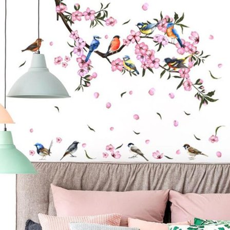 Blomväggklistermärken, trädgårdsblommor Skala och klistra väggklistermärken för skolan