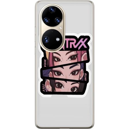 Yhteensopiva Puhelinkuori Huawei P50 Pro K-pop-inspiroitunut futuristinen tyttöryhmä neonvaloissa ja kosminen sci-fi-kohtaus