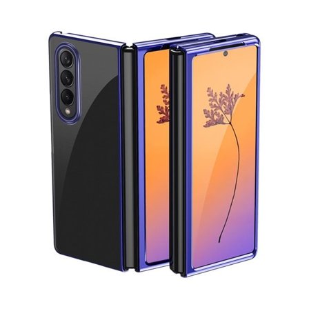 Plätering Fodral fodral för Samsung Galaxy Z Fold 4 fodral med en metallisk ram blå