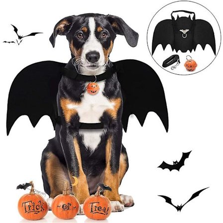 Hunde Halloween Kostumer Justerbar Halloween Flagermuskostume til Hunde Maskerade Kostume Kæledyr Halloween Kostumer