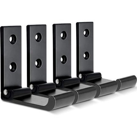 (Svart) Foldbar veggkrok, 4 stk veggmontert hodetelefonholder, usynlig krok, aluminium veggkrok med skruer, krok, håndkleholder