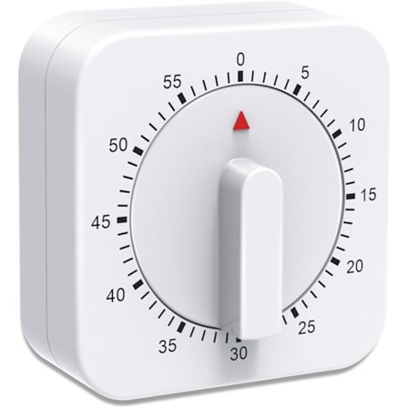 (AZC) Kjøkken Timer, 60 Minutter/1 Time Nedtelling Alarm Påminnelse Egg Timere Hvit Firkant Opptrekk Mekanisk Timer for Baking Koking Egg Komfyr Lærer