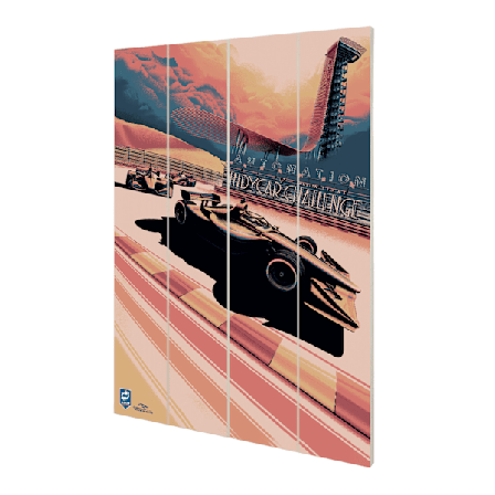 Zoom Indycar Challenge 2020 Formel 1 Plakett 59cm x 40cm Blå/C