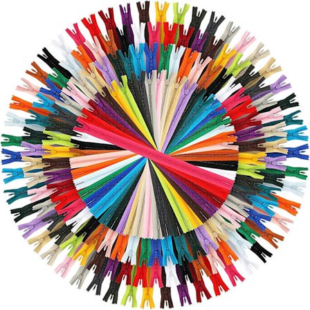 200 stycken nylon osynliga blixtlås färgglada sömnad osynliga blixtlås för kläder sömnad hantverk, 6 tum, 8 tum, 14 tum, 18 tum, dolda blixtlås i 25