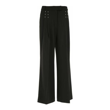 Emporio Armani, Wide Trousers Zwart, Dames, Maat:M