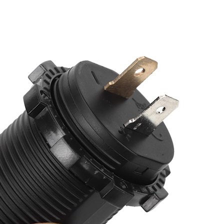 Vanntett Dobbel USB Bil Mobiltelefon Nettbrett Lader Sikker Hurtiglading for QC 3.0 Hvit DC12-24V