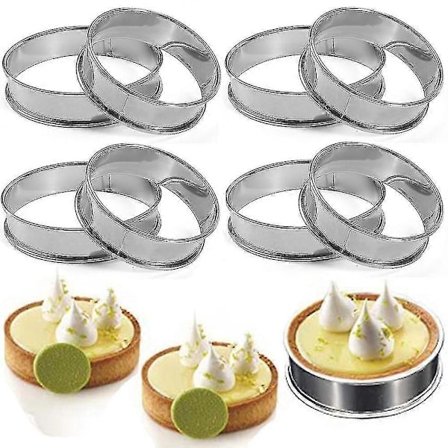 10/5/2 stk. Dobbelvalset bakering i rustfritt stål, tertering, fruktpaiform, kakeform, 10 cm, 8 cm, for kjøkken, kjeks, bakverk