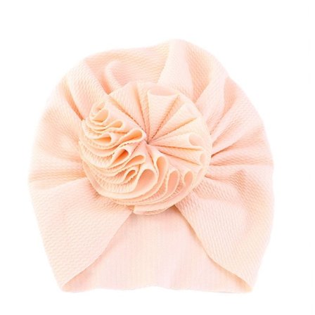 Sød turban med stor blomst flere farver stretchmateriale 0-4 år baby barn