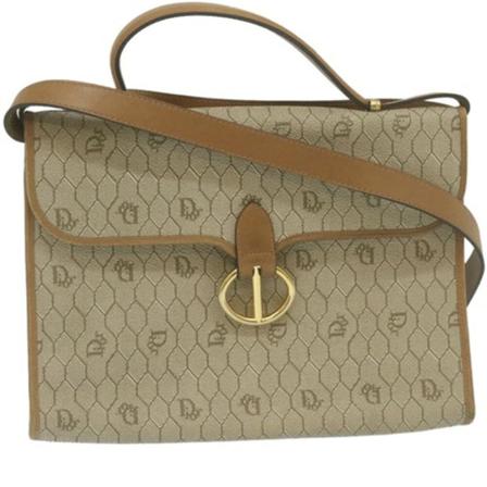 Dior Vintage, Pre-owned Handbag Beige, Dames, Maat:ONE Size,leer