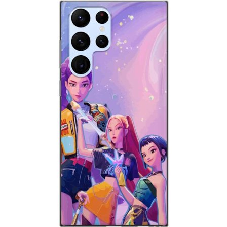 Yhteensopiva Puhelinkuori Samsung Galaxy S22 Ultra 5G Tulevaisuuden popdivat neonväreissä, joilla on taianomaisia yksityiskohtia unenomaisen galaksi