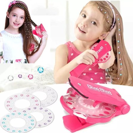 Hair Gem Stamper med 180 rhinestone hår ädelstenar, Hair Bedazzler Bl