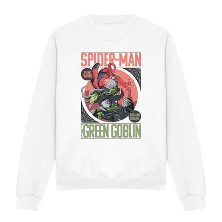 Spider-Man Unisex Vuxen Vs Green Goblin Sweatshirt XXL Vit