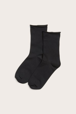 Kappahl | Sokker med rullet kant 2-pk. | Svart