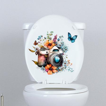 #Kamera- ja perhosteippaukset, kylpyhuoneen wc-teippaukset, 30x30 cm#