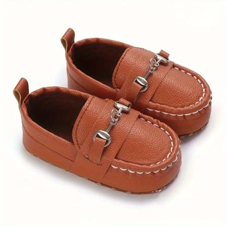 Uformelle ensfargede slip-on sneakers for babygutter, lette sklisikre sko for vår og høst Dark Brown Inner length 11CM