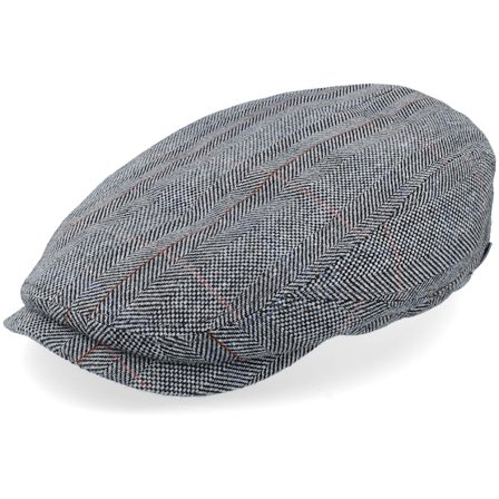 Stetson - Grau Flatcap Cap - Driver Cap Silk Black Herringbone Flat Cap @ Hatstore