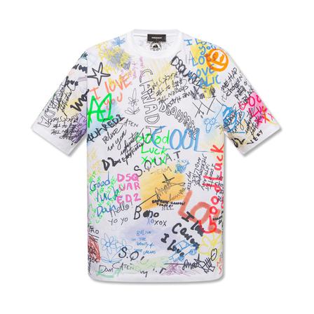 Dsquared2, Graphic-print T-Shirt Biały, Mężczyzna, Rozmiar: L