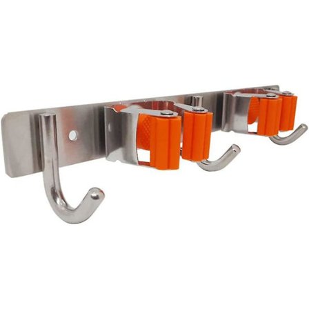 Praktisk kostestativ i rustfritt stål, veggmontert oppbevaring til