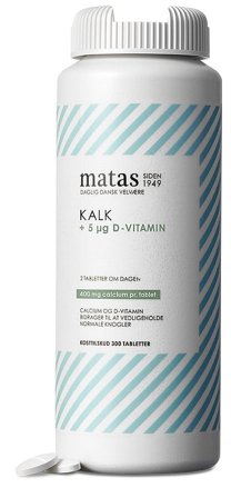 Matas Striber Kalk 400 mg + D-vitamin 5 μg 300 tabl., Helse & Madvarer, Mineraler, Kalk