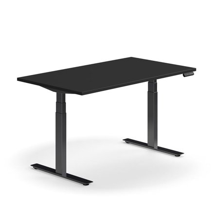 Standing desk QBUS, dual motor, straight, 1400x800 mm, black frame, black
