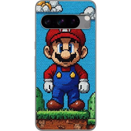 Kompatibelt Mobilskal till Google Google Pixel 8 Pro Super Mario affisch Nintendo retro spelkaraktär 8bit pixelkonst klassiskt spel hjälte mural des