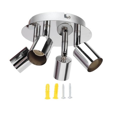 GU10 lampeholder, 4-hodet taklampebase, justerbar lampe KLB