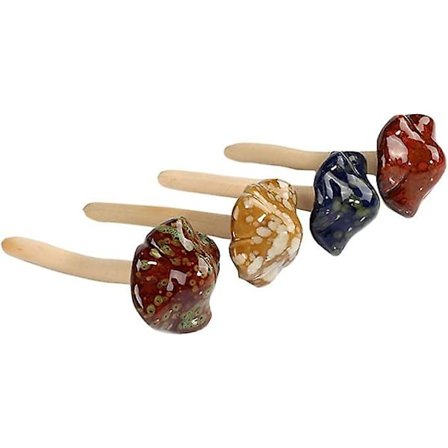 6 st keramik trädgårdssvampar dekor, keramik svamp prydnader trädgårdsstaty för uteplats bakgård älva trädgård utomhus