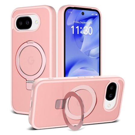 Google Pixel 10a Silicone MagSafe Case with Ring Holder - Light Pink