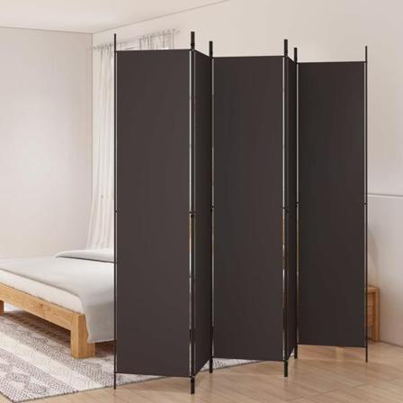 Vidaxl Rumsavdelare 5 Paneler Brun 250x220 Cm Tyg Brun