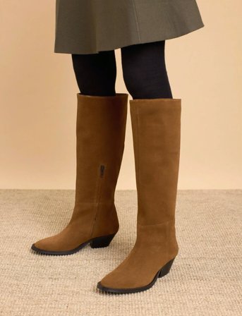 ANGULUS Booties - Block Heel - With Elas - Brown - 39