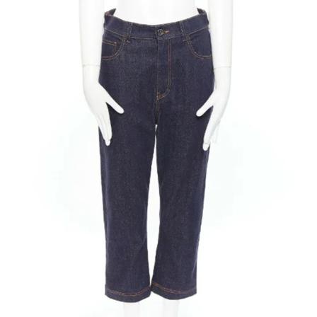 Fendi Vintage, Pre-owned Cotton bottoms Blauw, Dames, Maat:S,Katoen