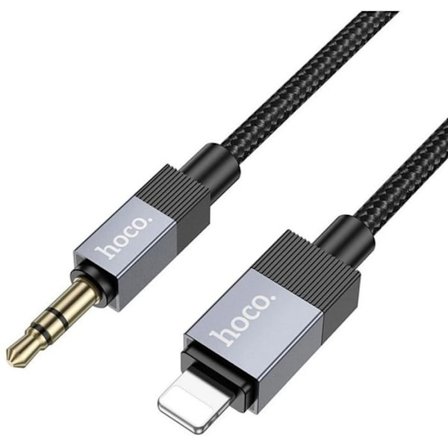 Ljud- och videoadapter Hoco Aux-kabel jack 3,5 mm (hane) till Lightning (hane) 1 m UPA32A svart