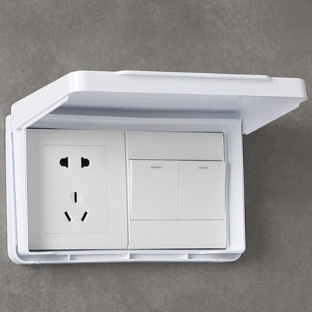 Afbryderbeskyttelsesdæksel Sokkel Vandtæt boks HVID