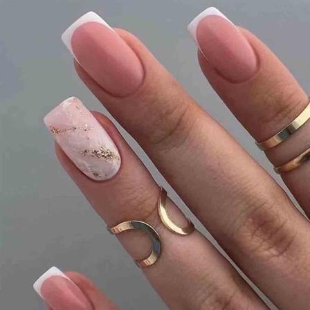 24 stk rosa trykk på negler falske negler firkantet glansfull medium nydelig falske neglspisser kunstig finger manikyr for kvinner og jenter