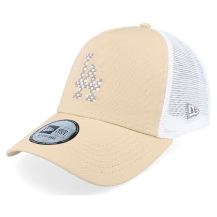 New Era - MLB Beige trucker Cap - Los Angeles Dodgers Seasonal Infill Stone/White Trucker @ Hatstore