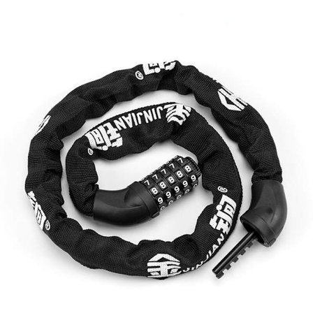 Antikode sykkelkjede sykkellås sykkellås antikjedler med 5-sifret passord for sykkel, motorsykkel, dør,--601 Vanlig svart
