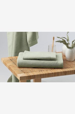 Borganäs of Sweden - Enzo Frotté 2-pack - Grön - Handdukar - 90X150 - Från Homeroom