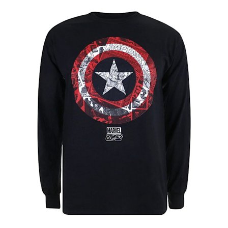 Marvel Comics Captain America Sköld Långärmad T-shirt för män