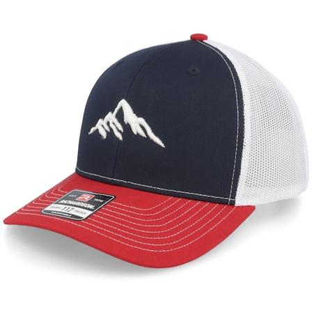 Wild Spirit - Blauw trucker Cap - Mountain 3d Navy/White/Red Trucker @ Hatstore