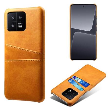 SKALO Xiaomi 13 5G PU-nahkainen Korttikotelo - Vaaleanruskea Light brown
