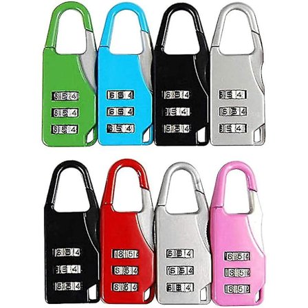 Pakke med 8 Reisekoffert Hengelåser Kombinasjonslåser