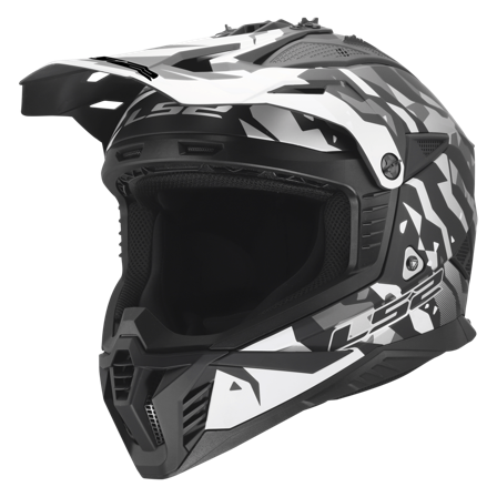 MX-Kypärä LS2 MX708 Fast II Grotesk Musta/Harmaa Matta XL