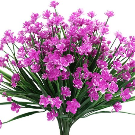 Konstgjord utomhusblomma Konstgjord blomma 7-huvud vårgräs Camellia Grön plastbuske inomhus och utomhus hängande blomkruka Bröllop