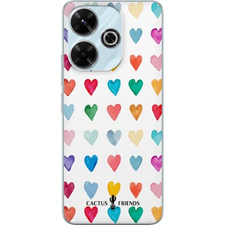 Kompatibelt Mobildeksel til Xiaomi Xiaomi Redmi 13 Cactus and Friends - Watercolor Love Grid