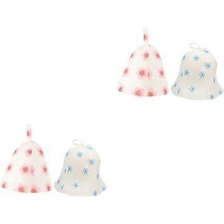 4-delt Saunahattesæt i filt, Saunahat, Hovedbeklædning, Traditionel Saunahat, Saunafilthat til kvinder, Absorberende uldhat 35x24cm