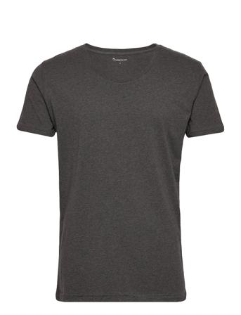 Basic Loose Fit O-Neck Tee Gots Grey Knowledge Cotton Apparel