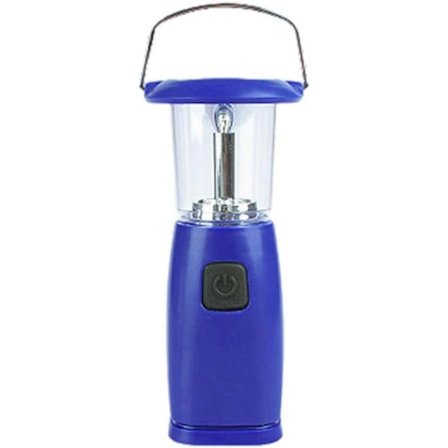 Solar Håndsveiv Dynamo LED Campinglykt, 6 LED Opptrekkbar Lampe for Utendørs Jakt Vandring Seiling Nødstrømbrudd, Blå