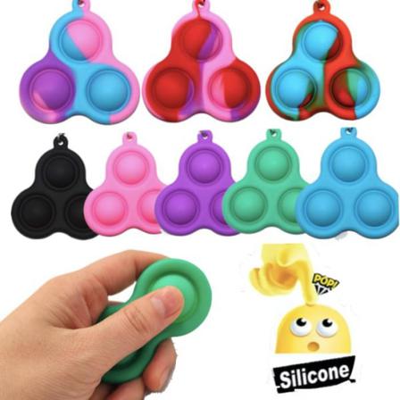 2-pack Simple Dimple, Mini Pop It Fidget Finger Toy - Nyckelring Multifärg