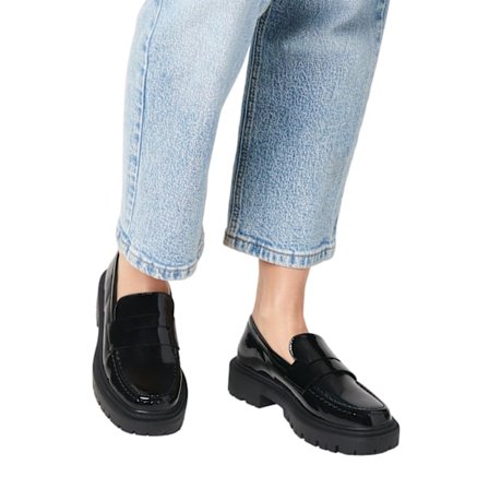 Faith Dam/Dam Nora Snaffle Detalj Kvadratisk Tå Loafers 4 UK